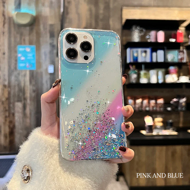 Starry Sky Gradient Glitter iPhone Case