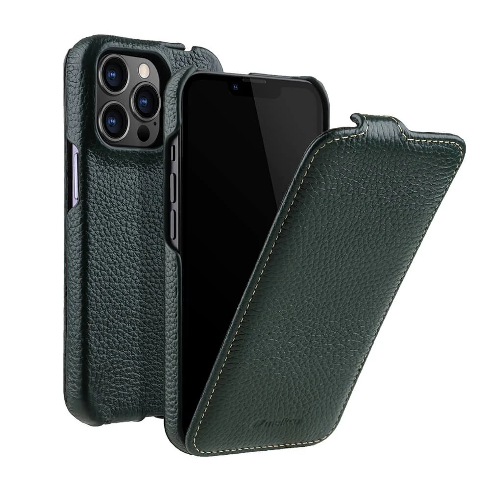 Genuine Leather Vertical Flip iPhone Case