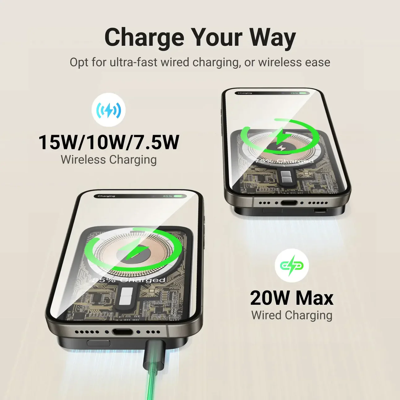 Ultra-thin Magnetic Wireless Power Bank 5000mAh