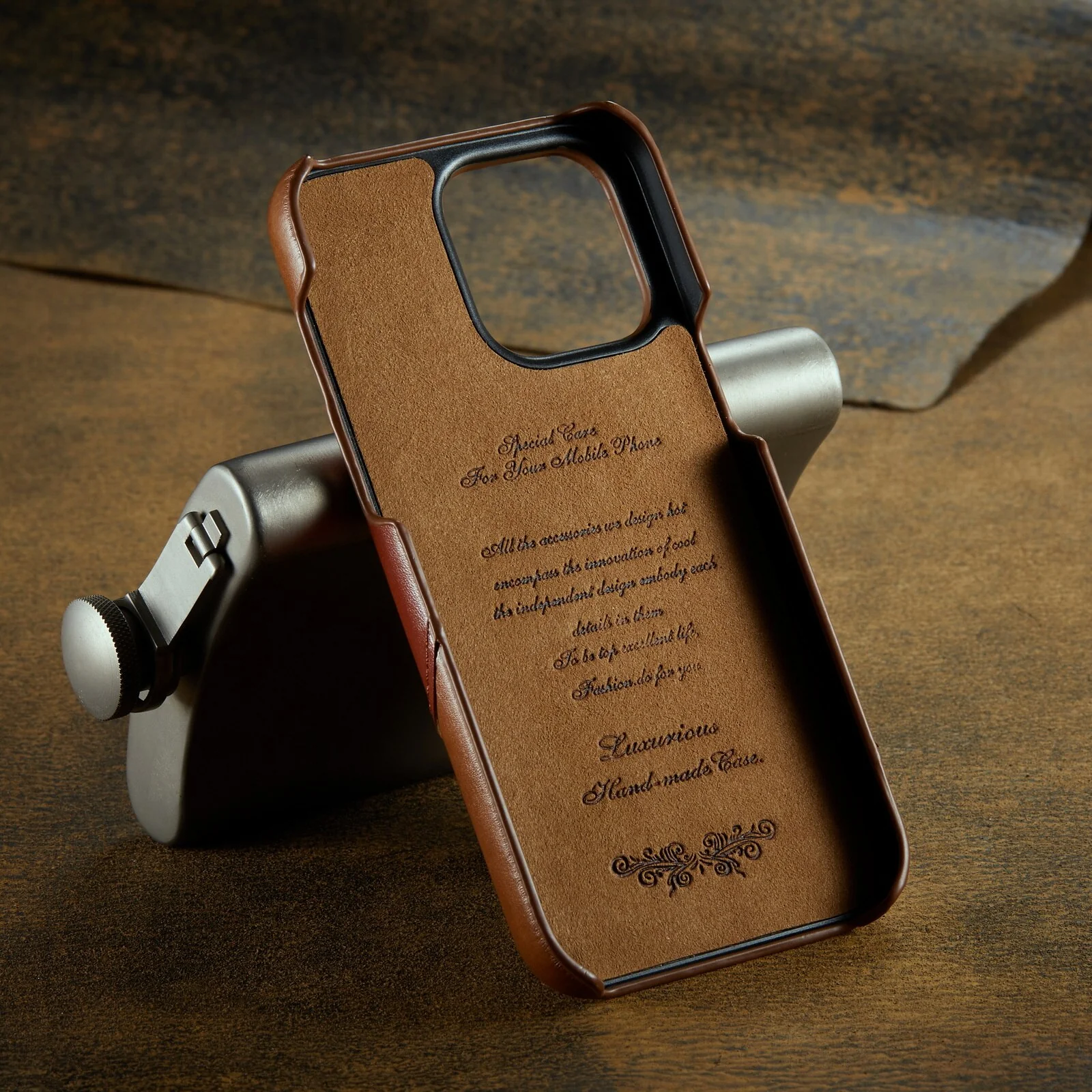 Genuine Leather with Ring Holder iPhone Case