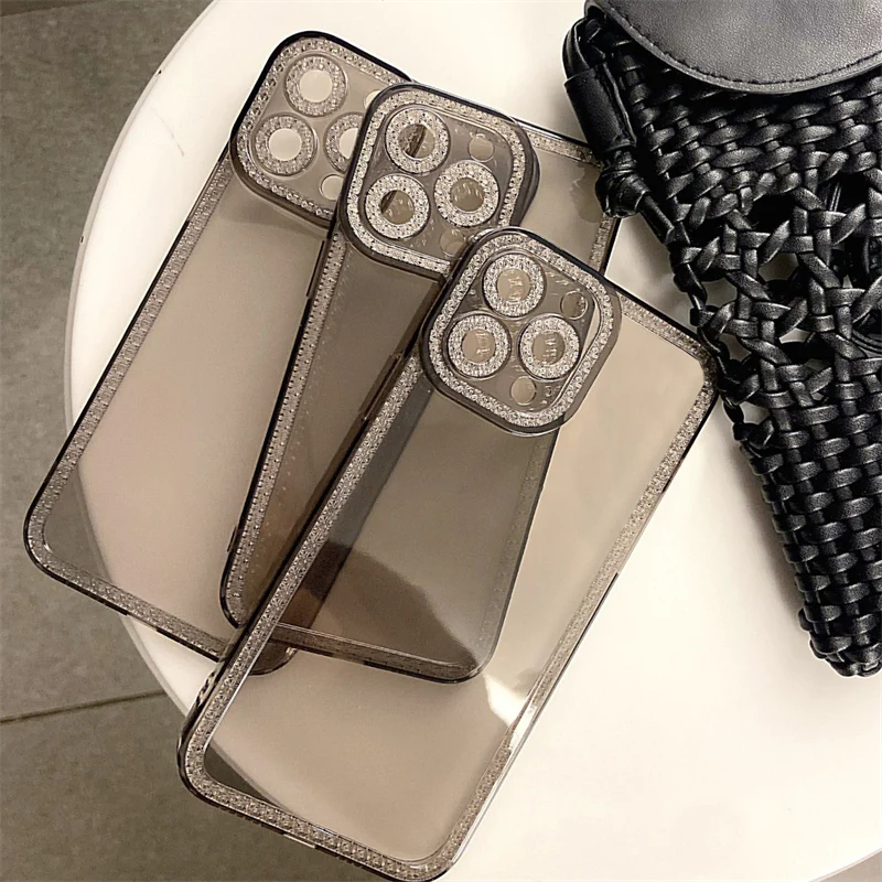 Transparent Diamond Frame iPhone Case