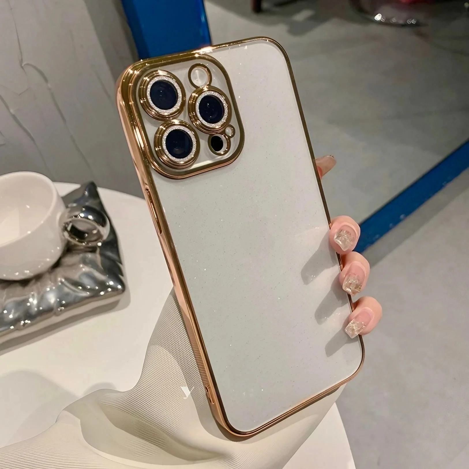 Electroplated Glittery Transparent Protective iPhone Case