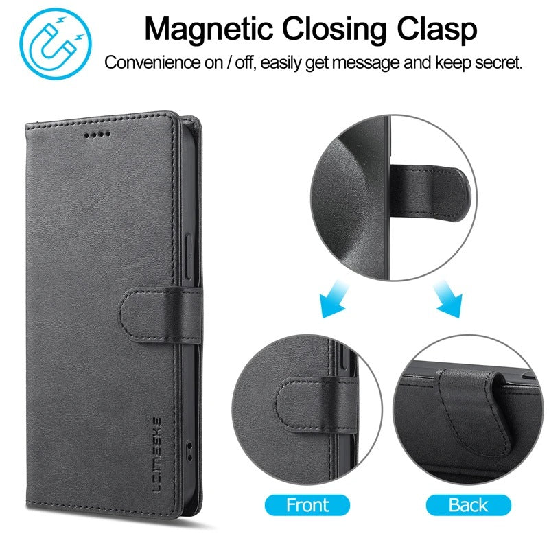 Lc imeeke Magnetic Flip Leather Wallet iPhone Case