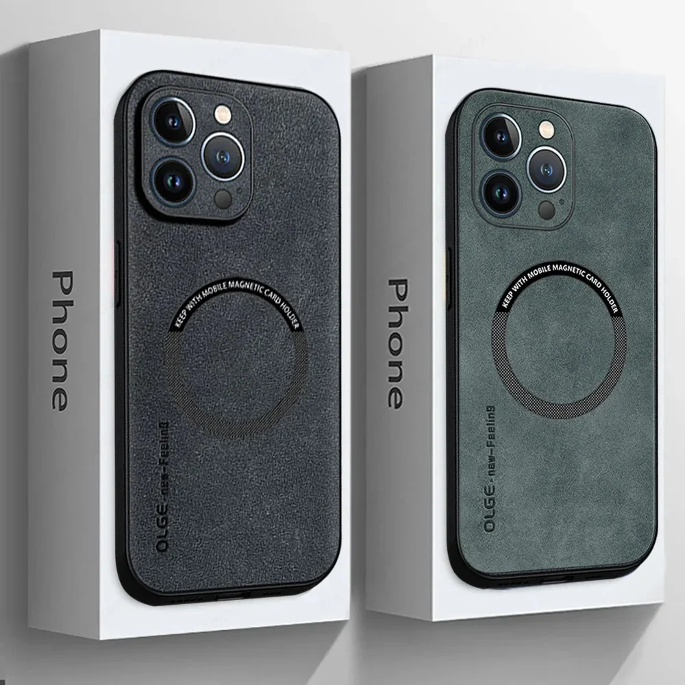 Olge Magsafe Shockproof iPhone Leather Case