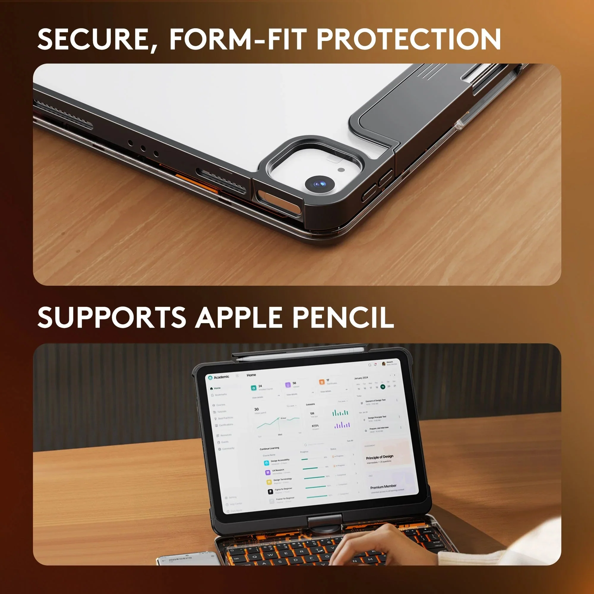 Transparent 360 iPad Keyboard Case