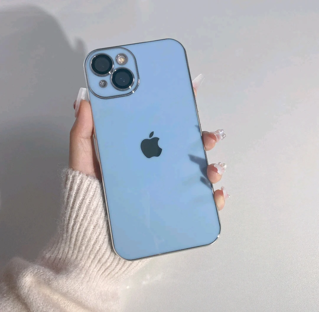 Simple Solid Color iPhone Case With Camera Protection
