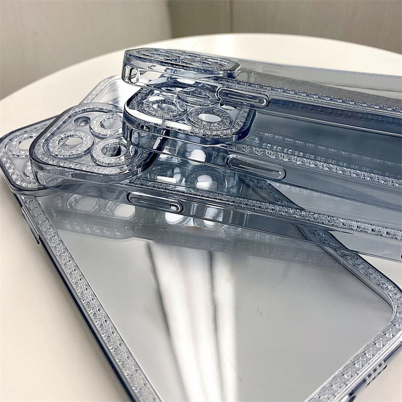 Transparent Diamond Frame iPhone Case