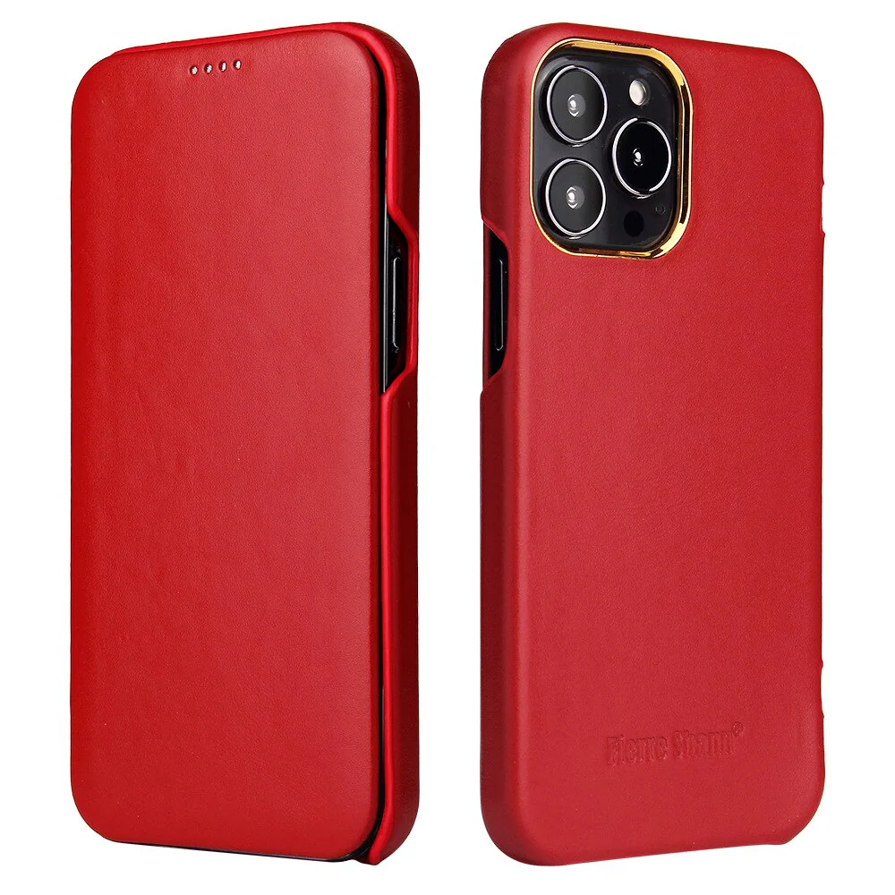 Genuine Leather Magnetic Flip Book iPhone Case