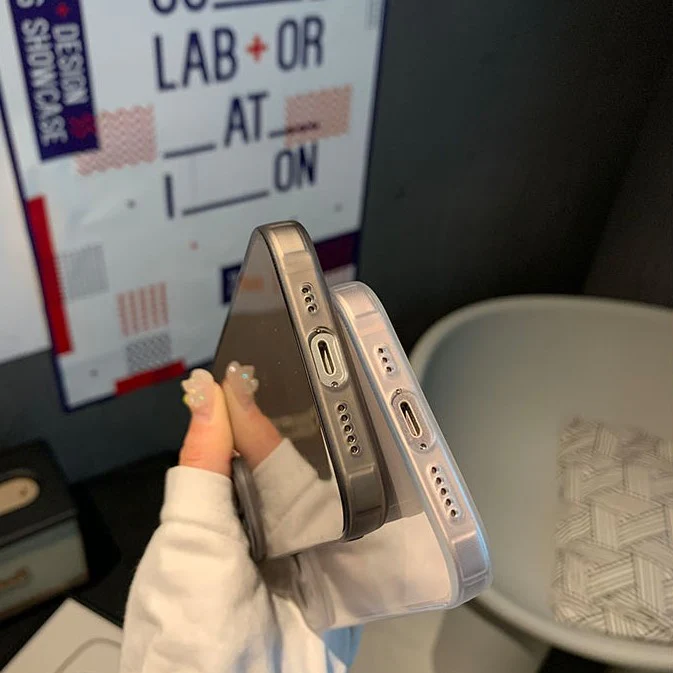 Simple Transparent Colored Silica Gel iPhone Case