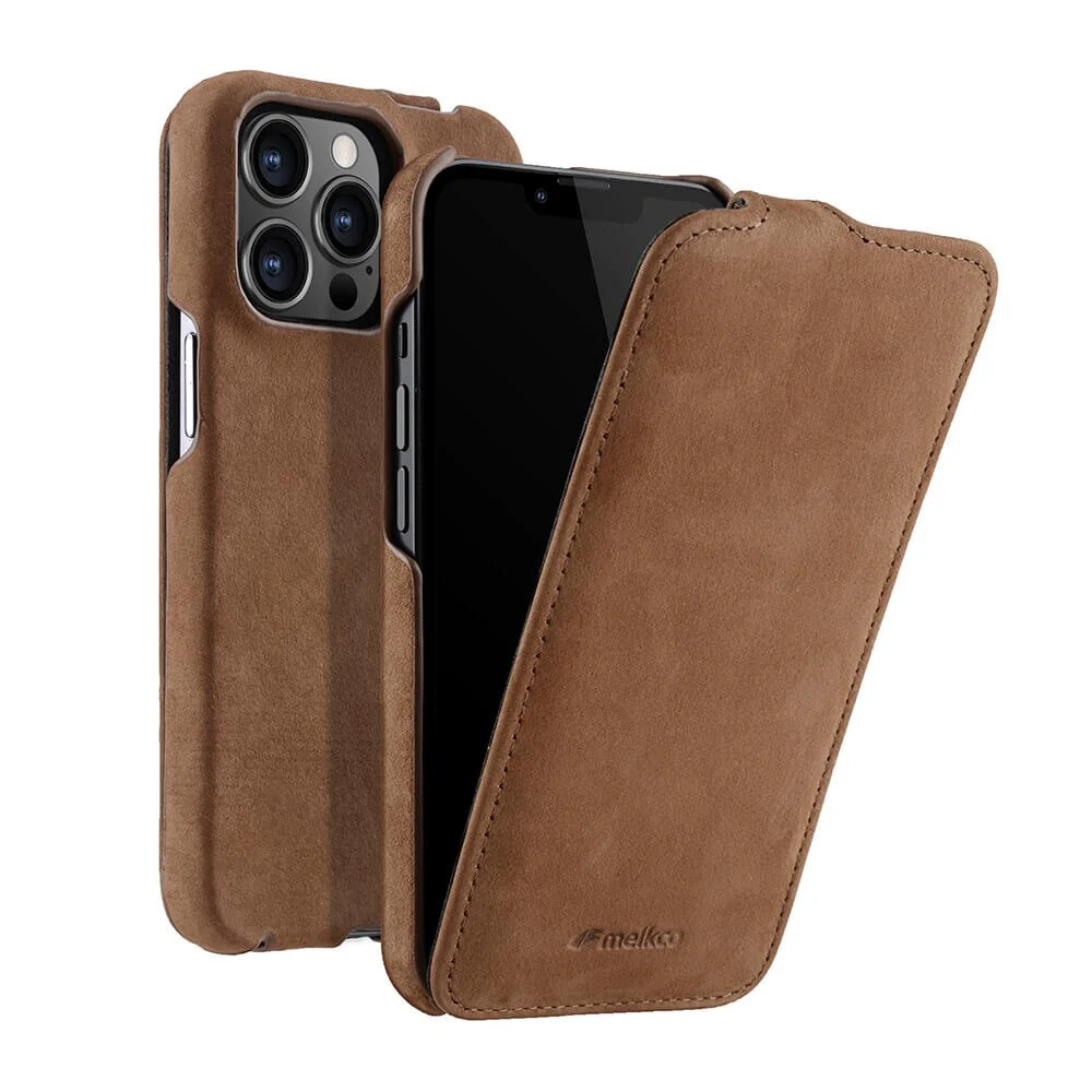Genuine Leather Vertical Flip iPhone Case