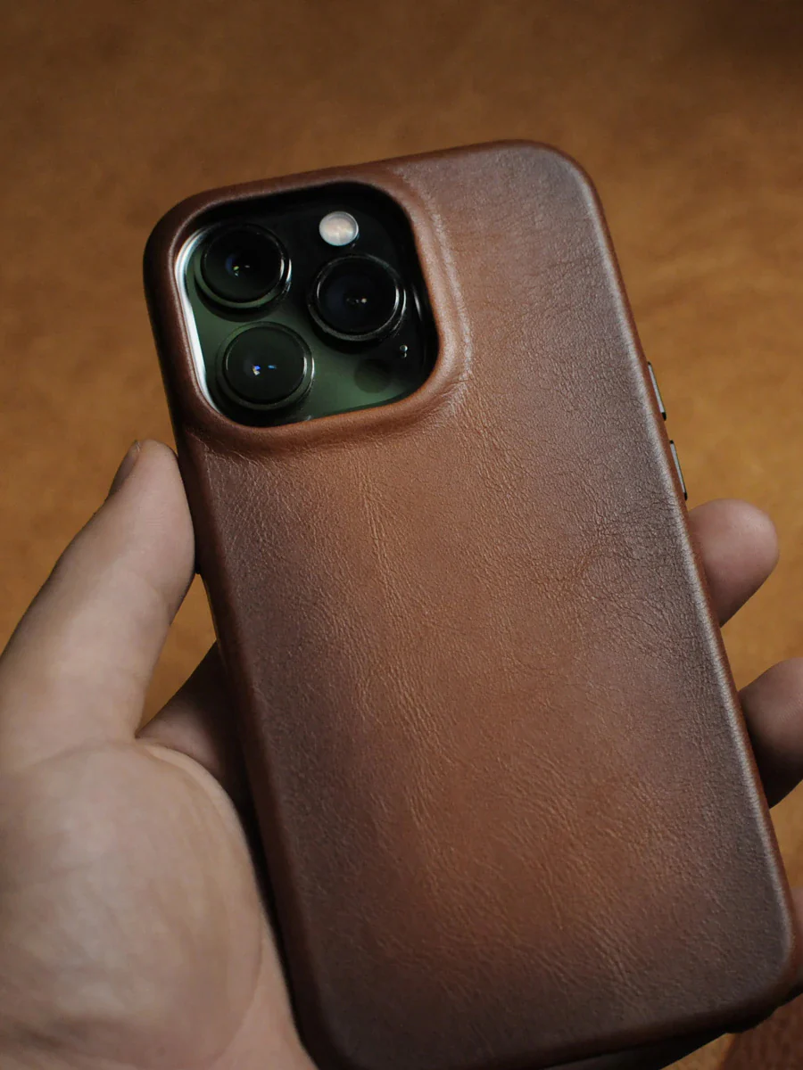 Oil Wax Magnetic Genuine Leather iPhone Case
