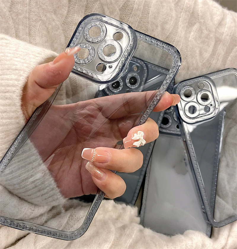 Transparent Diamond Frame iPhone Case