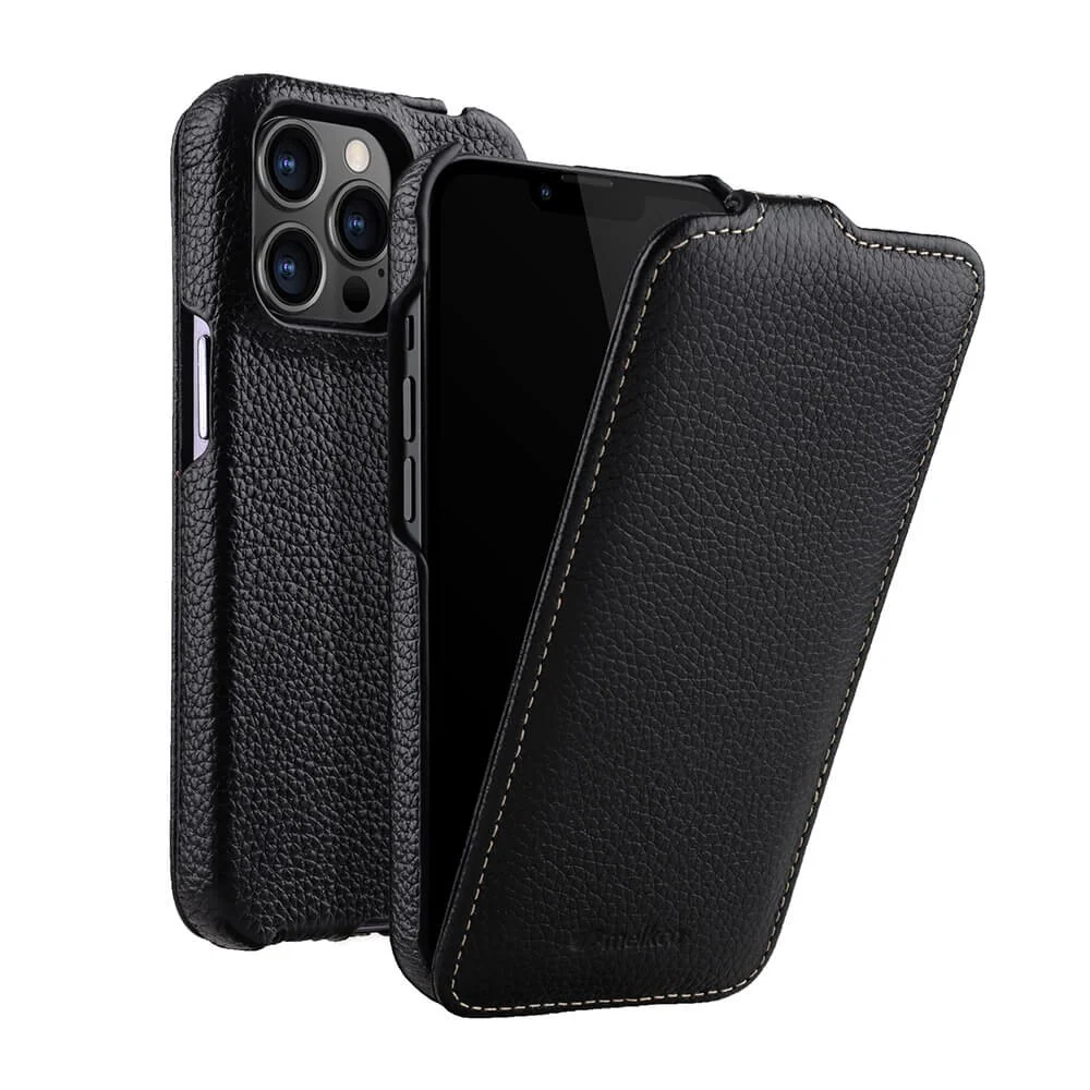 Genuine Leather Vertical Flip iPhone Case