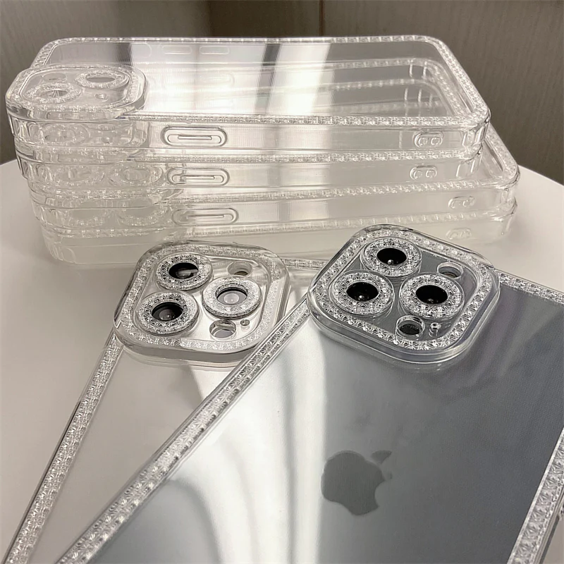 Transparent Diamond Frame iPhone Case