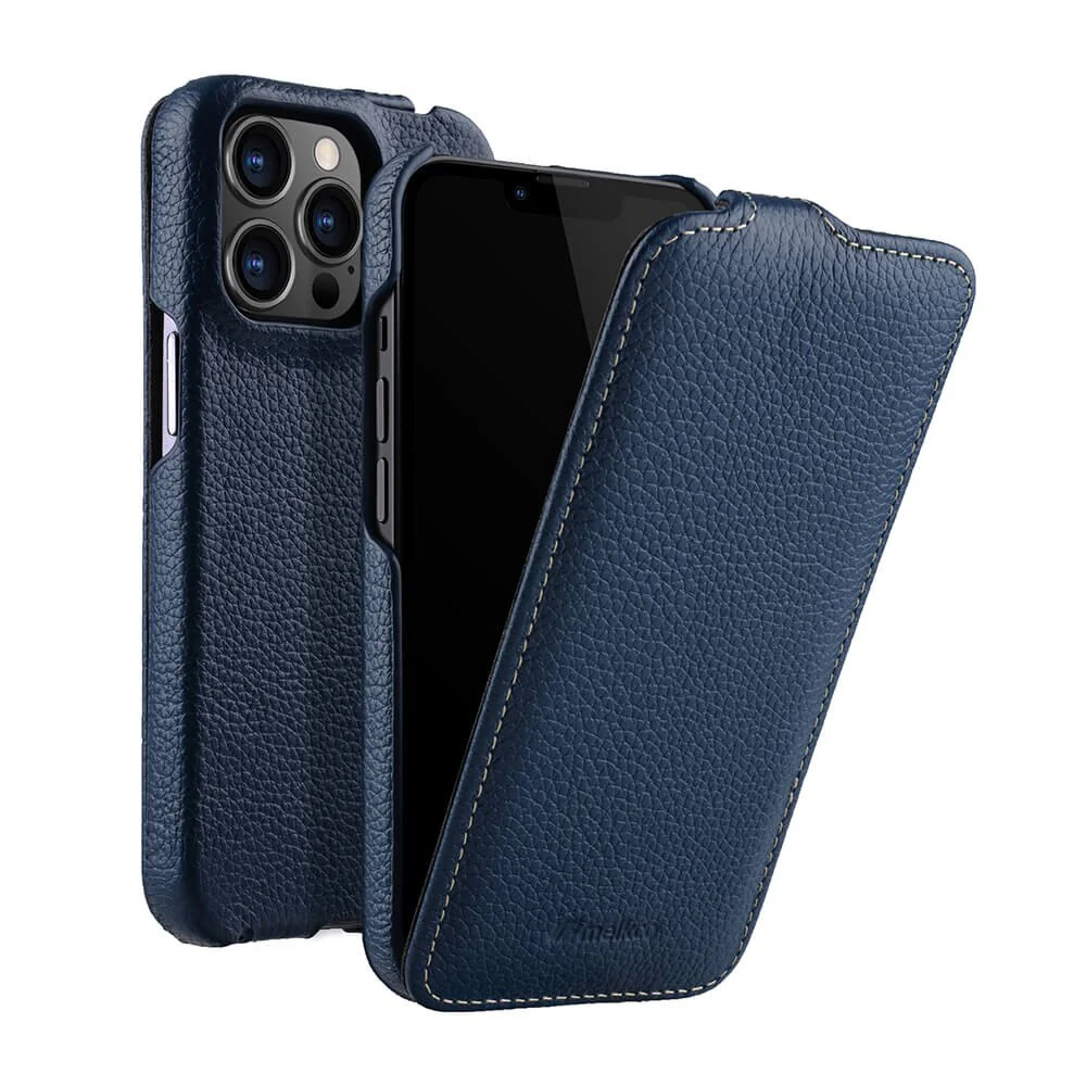Genuine Leather Vertical Flip iPhone Case
