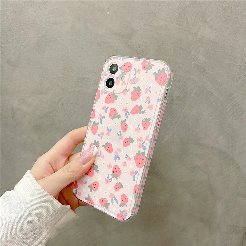 Strawberry Flowers iPhone Case