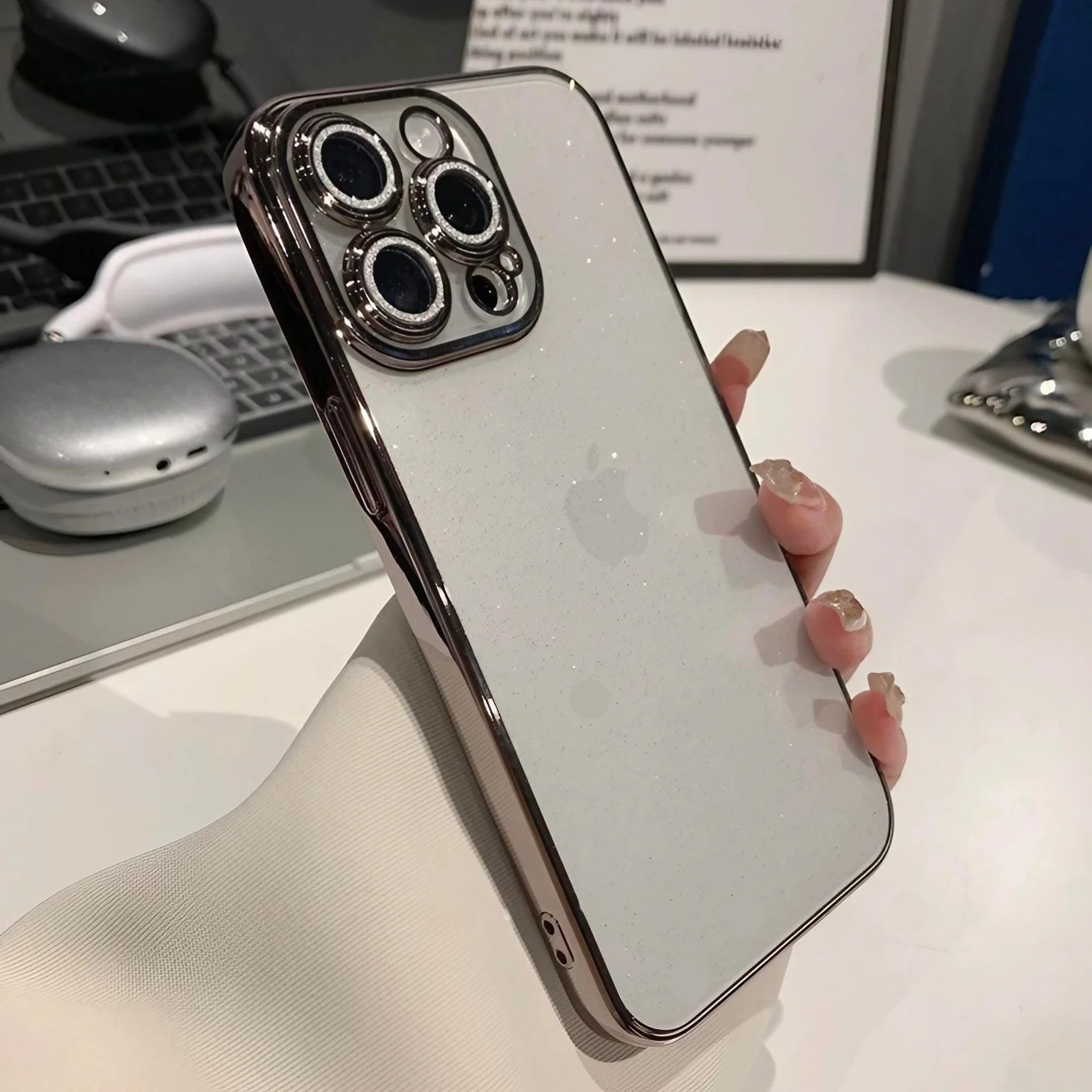 Electroplated Glittery Transparent Protective iPhone Case
