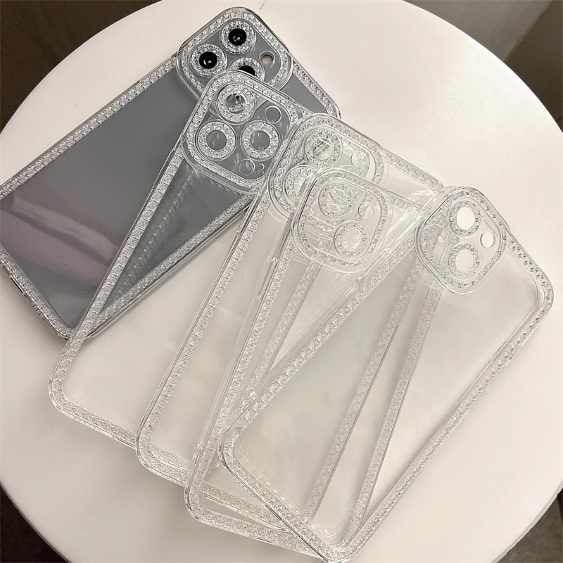 Transparent Diamond Frame iPhone Case