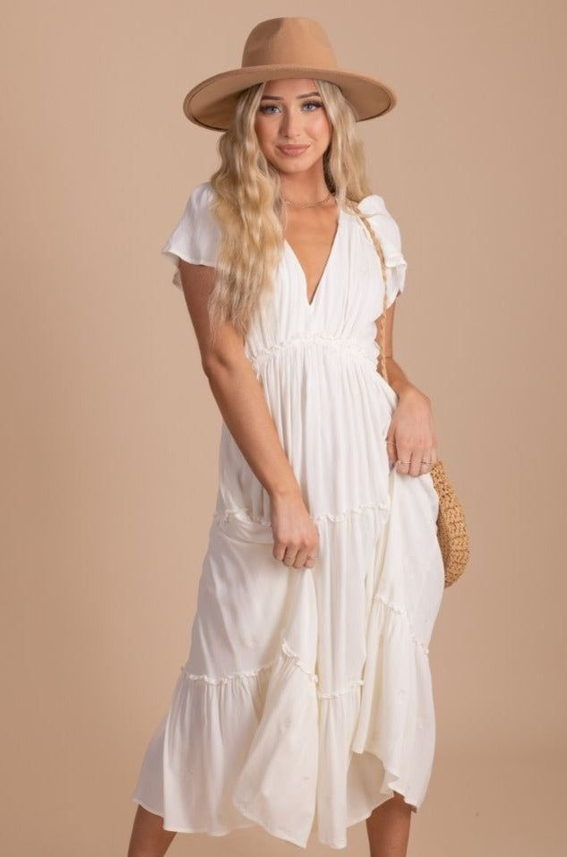 Pastel Dreams Embroidered Midi Dress