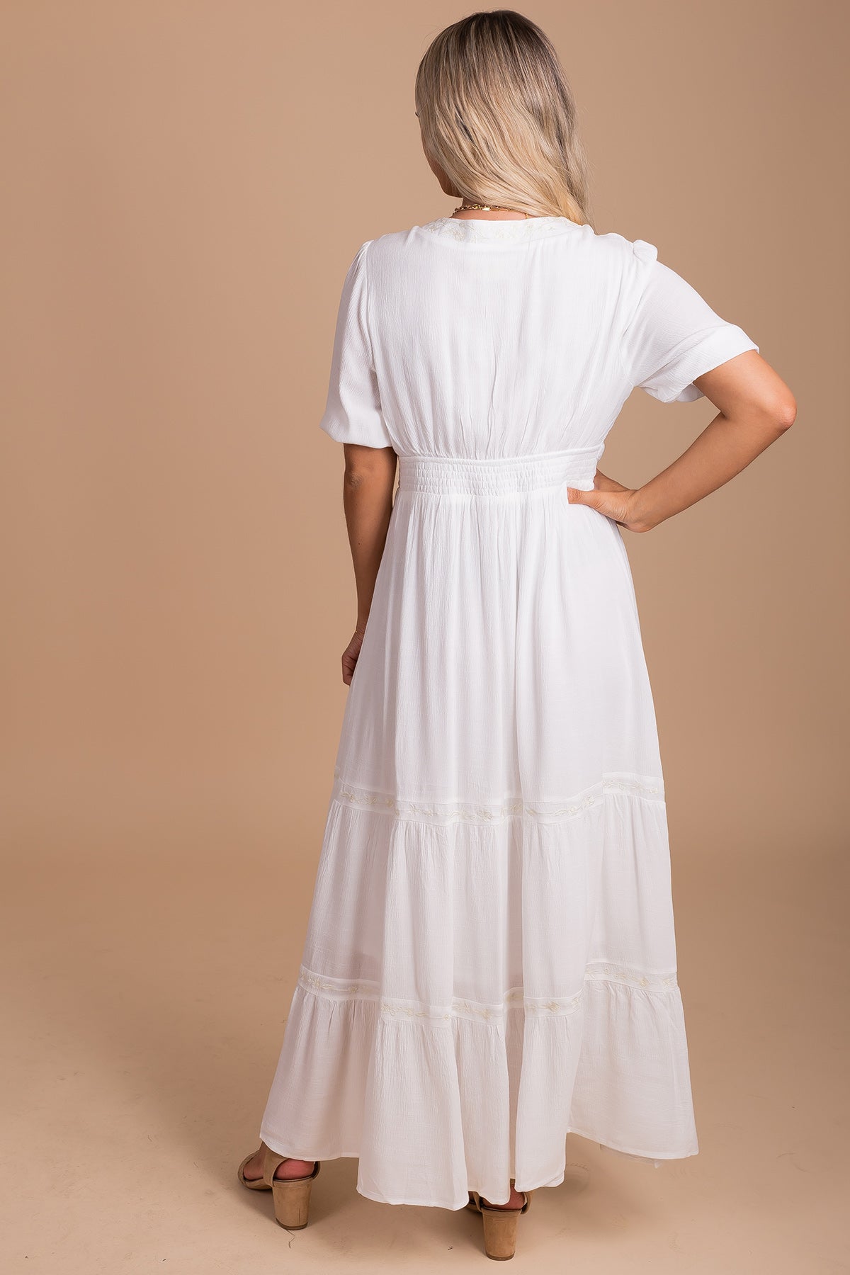 Be A Wildflower Maxi Dress - White