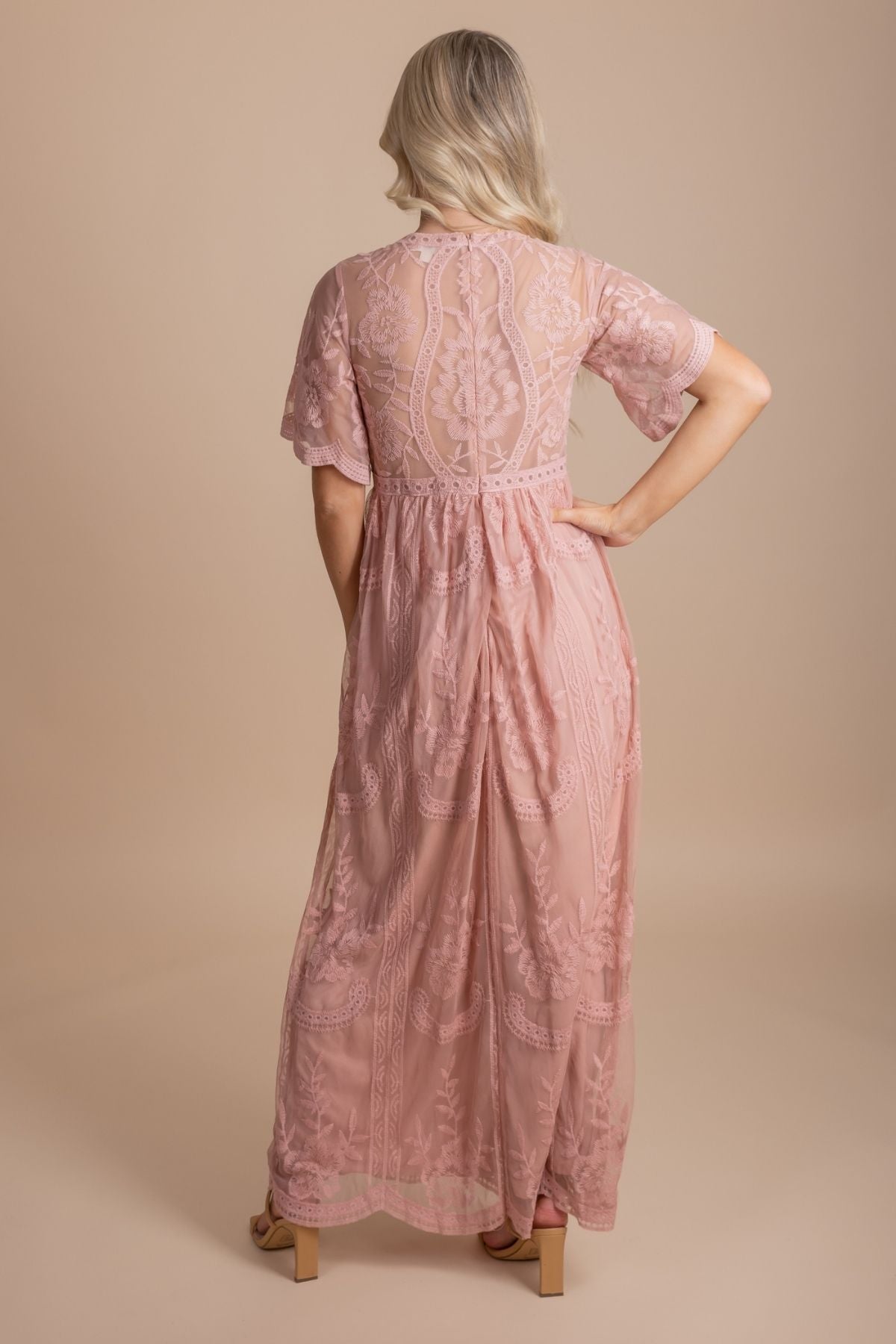 Simple Serenity Lace Maxi Dress