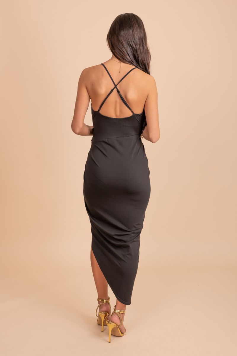 Getting Late Faux Wrap Mini Dress