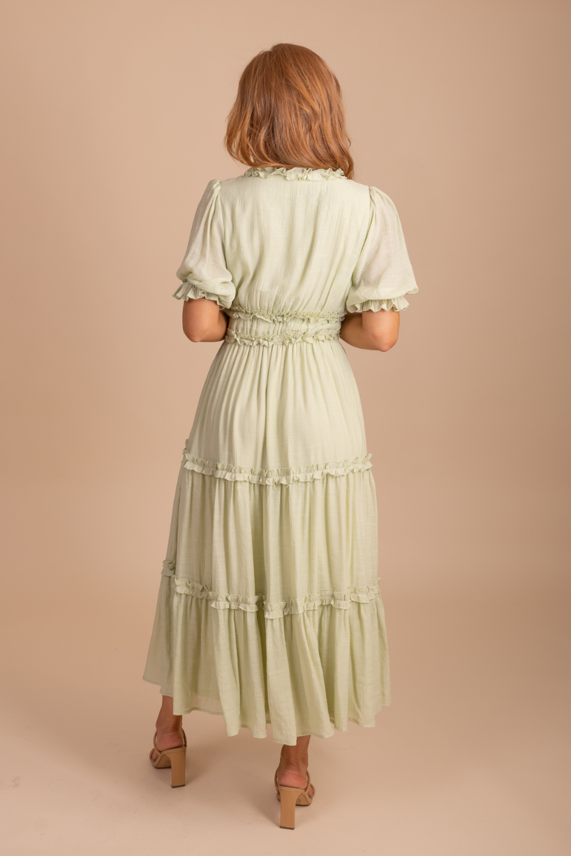 Gorgeously In Love Ruffled Midi Dress