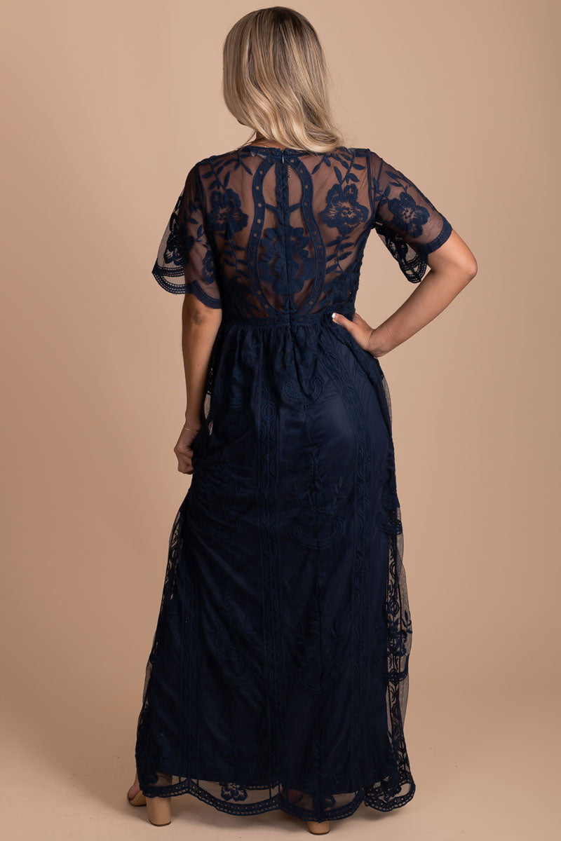Simple Serenity Lace Maxi Dress