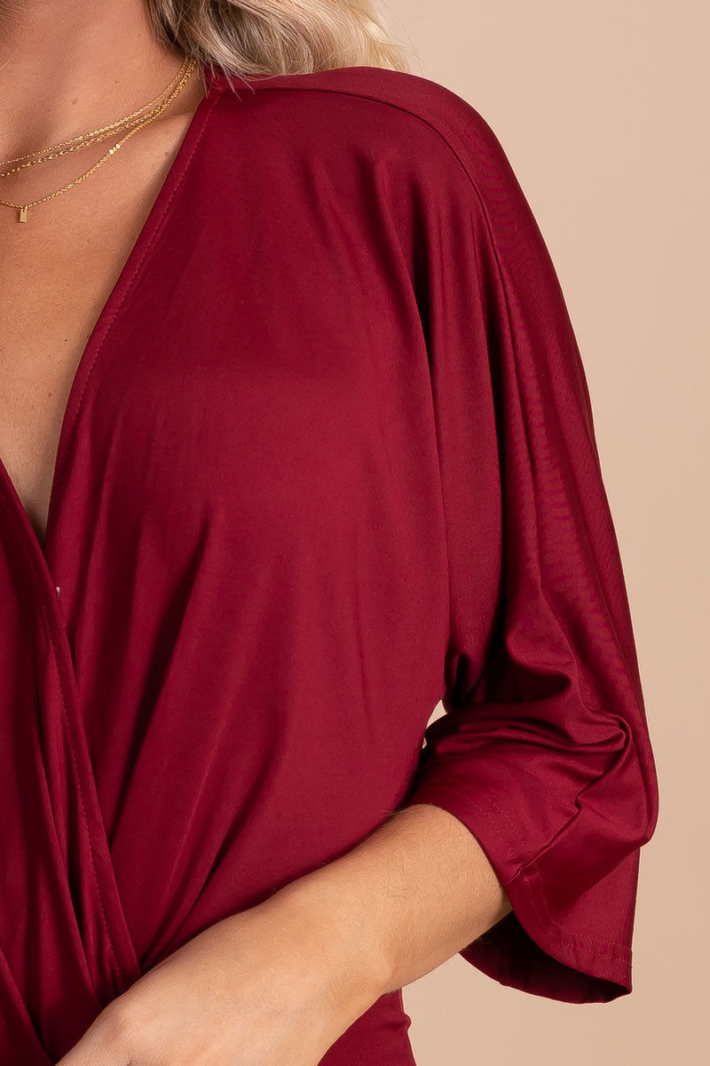 Just A Crush Ruched Midi Dress