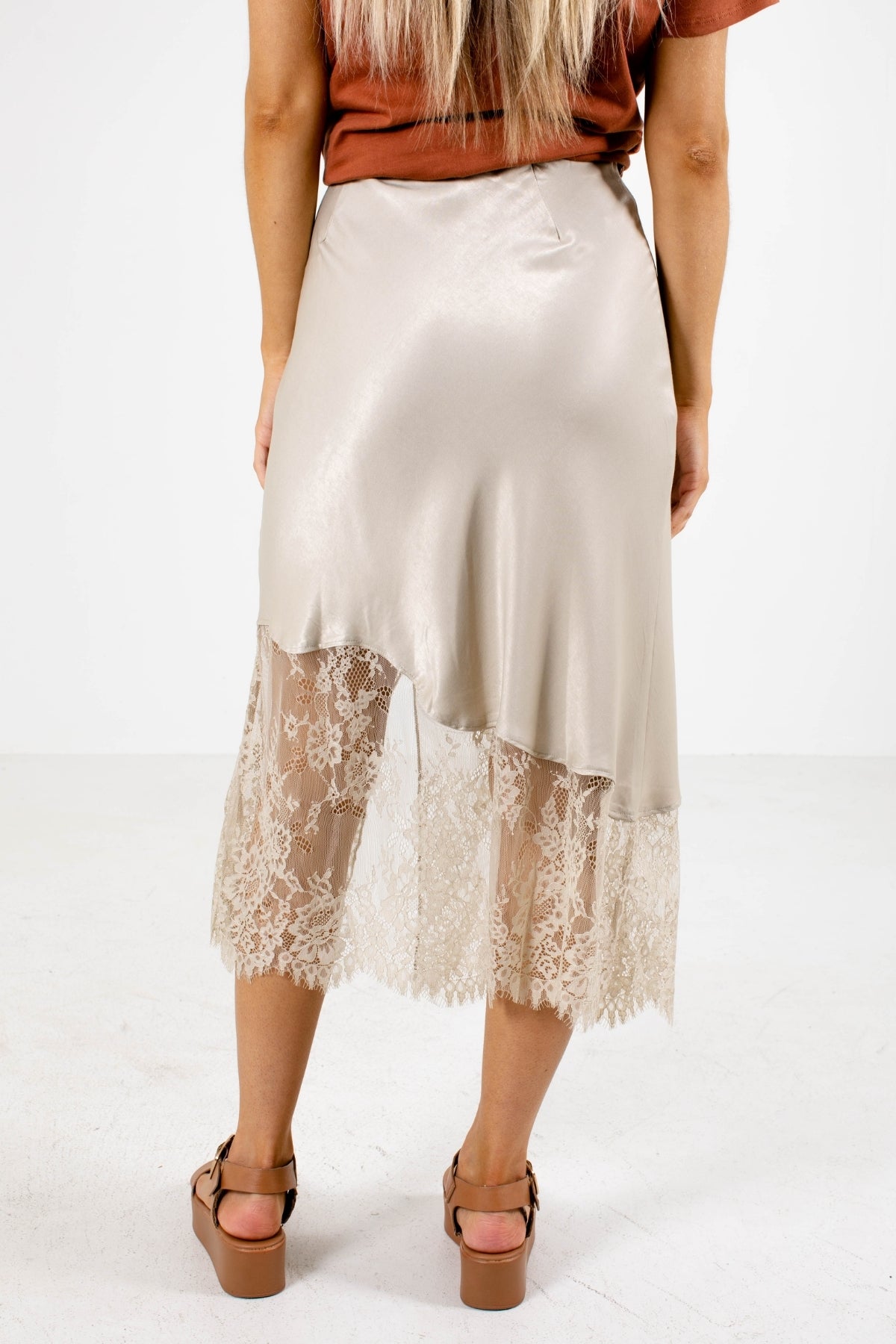 Simply Radiant Midi Skirt - Light Brown