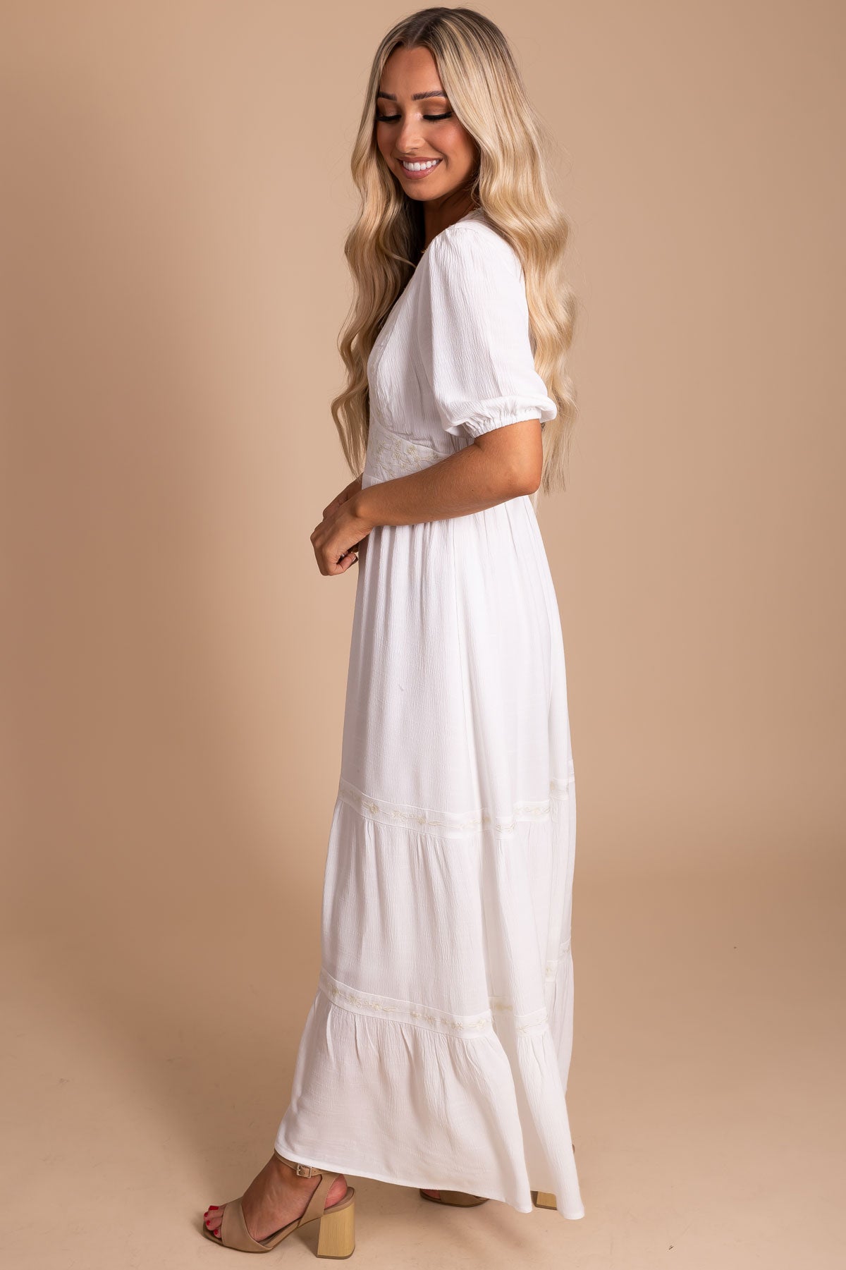 Be A Wildflower Maxi Dress - White