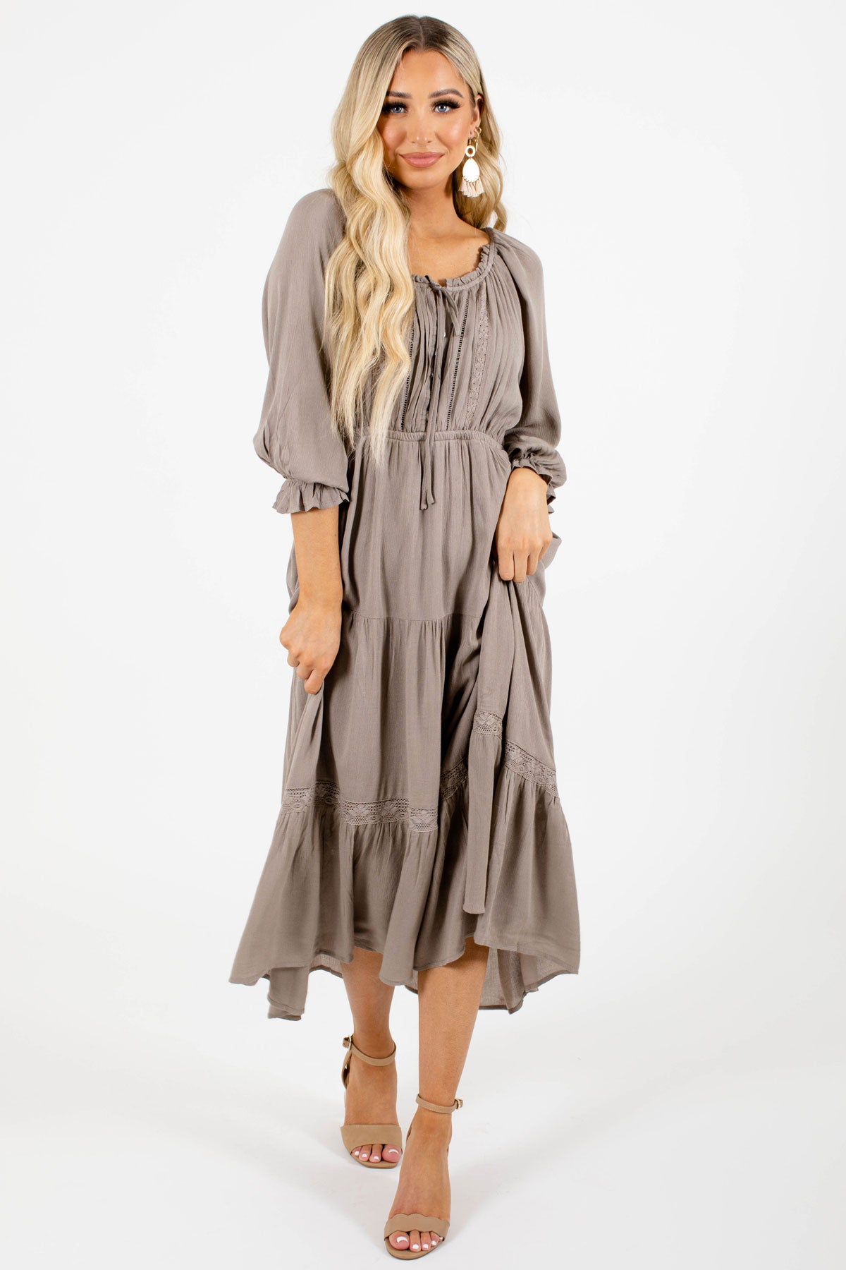 Come Home Soon Maxi Dress - Brown
