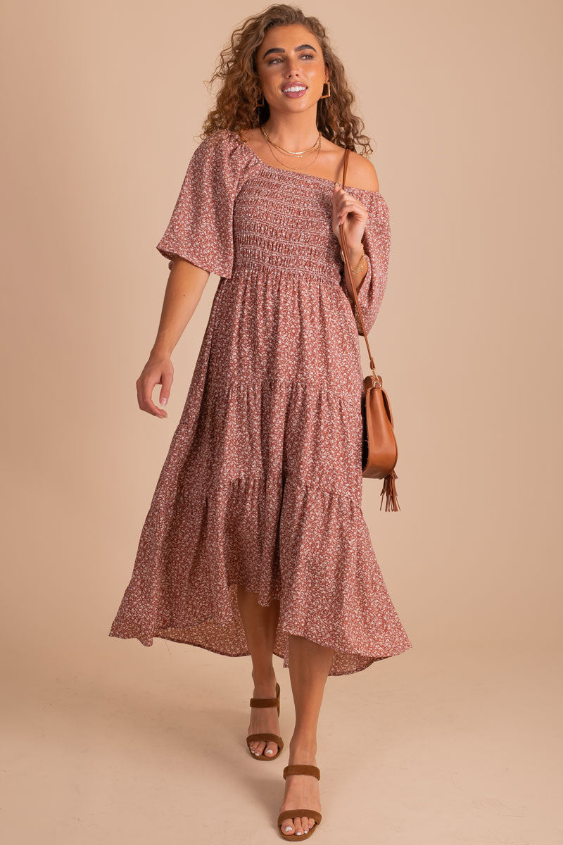 Oakley Floral Tiered Midi Dress