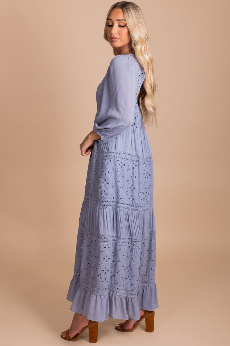 Make It Count Eyelet Detail Maxi Dress