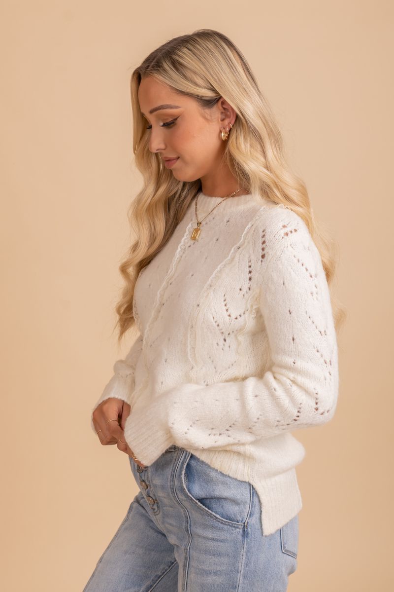 Loving More Lace Knit Sweater