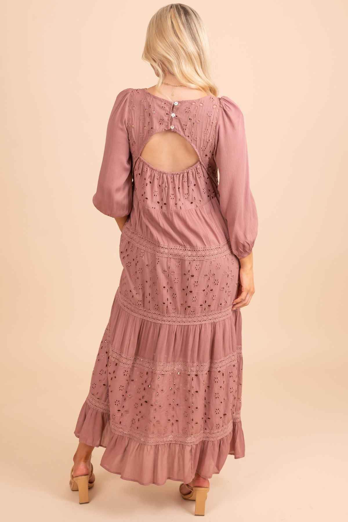 Make It Count Eyelet Detail Maxi Dress