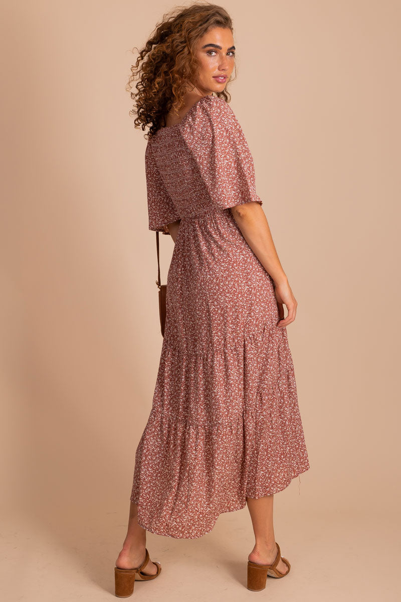 Oakley Floral Tiered Midi Dress