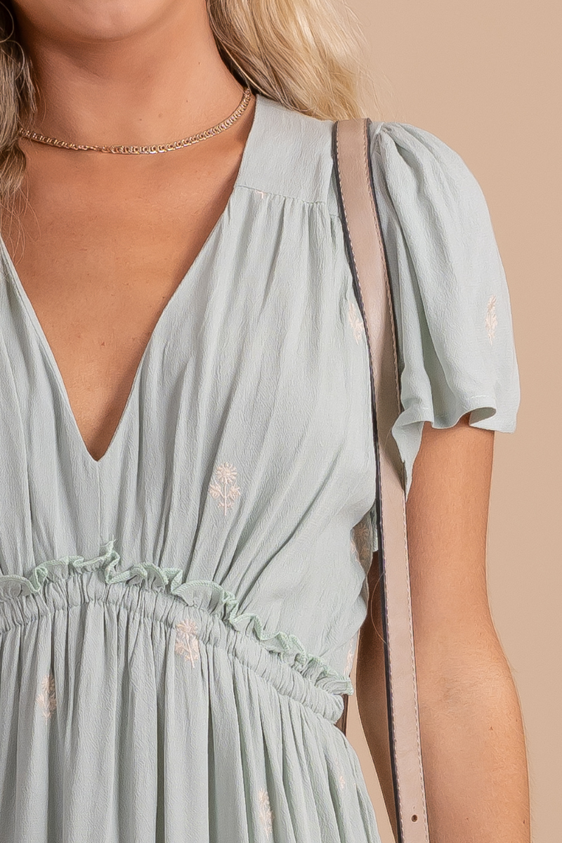 Pastel Dreams Embroidered Midi Dress