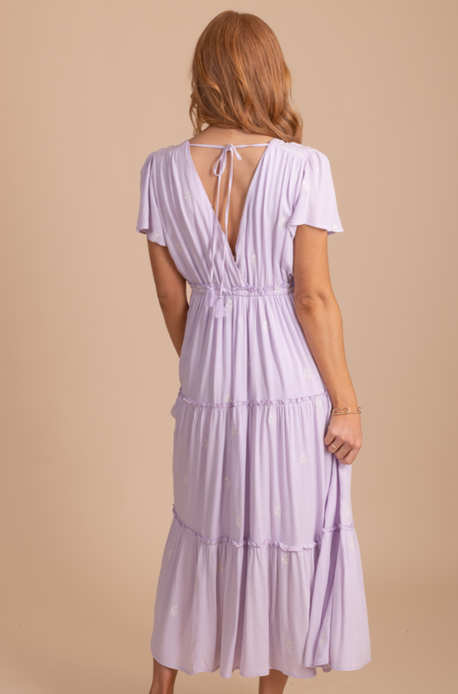 Pastel Dreams Embroidered Midi Dress