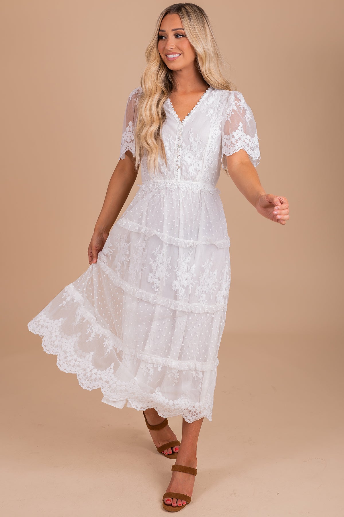 Devoted To You Midi Dress - White