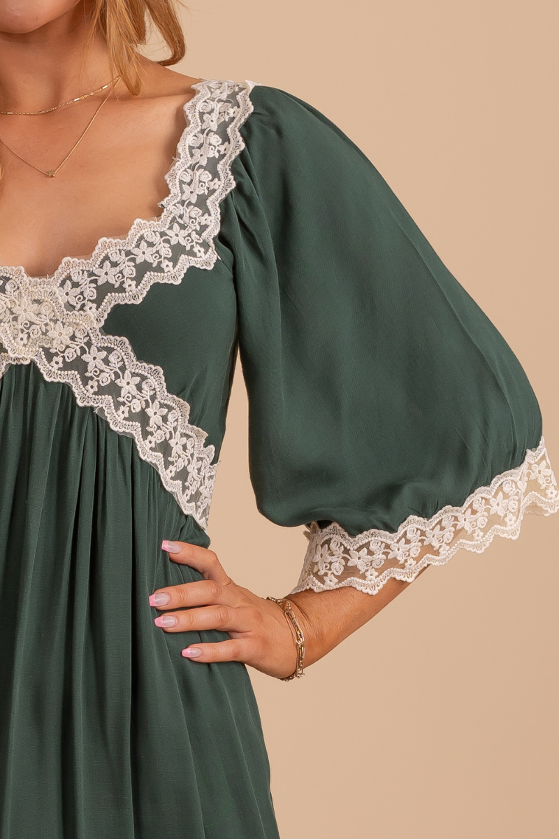 Find Me In The Evergreens Lace Maxi Dress