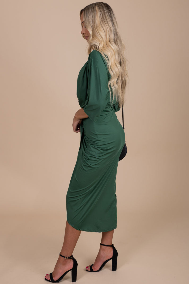 Just A Crush Ruched Midi Dress