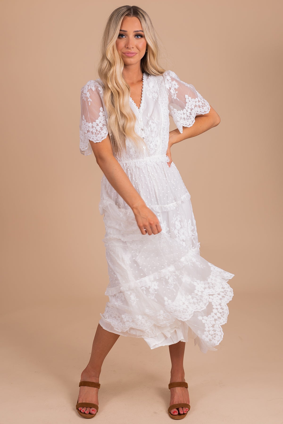 Devoted To You Midi Dress - White