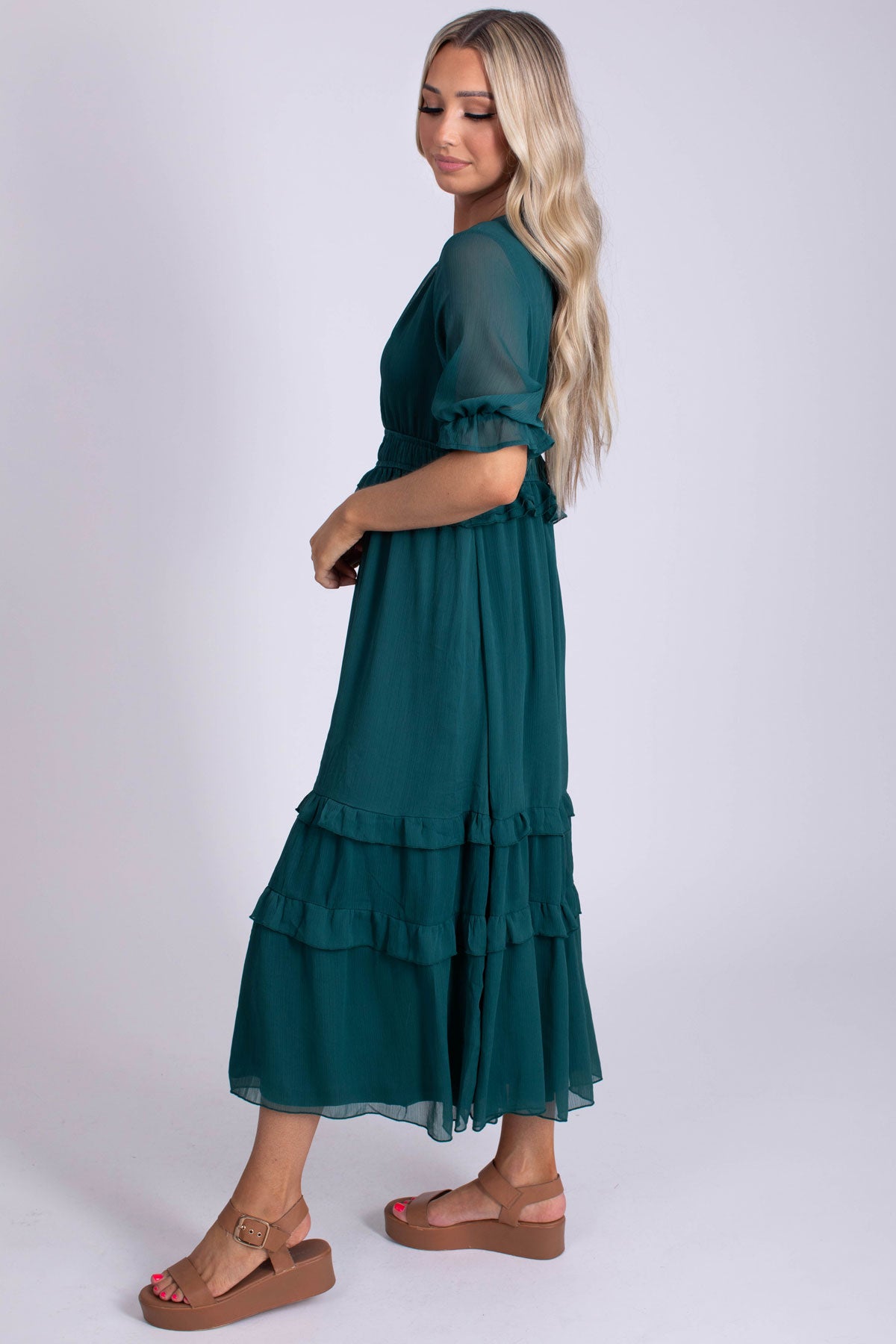 Run To You Tiered Midi Dress