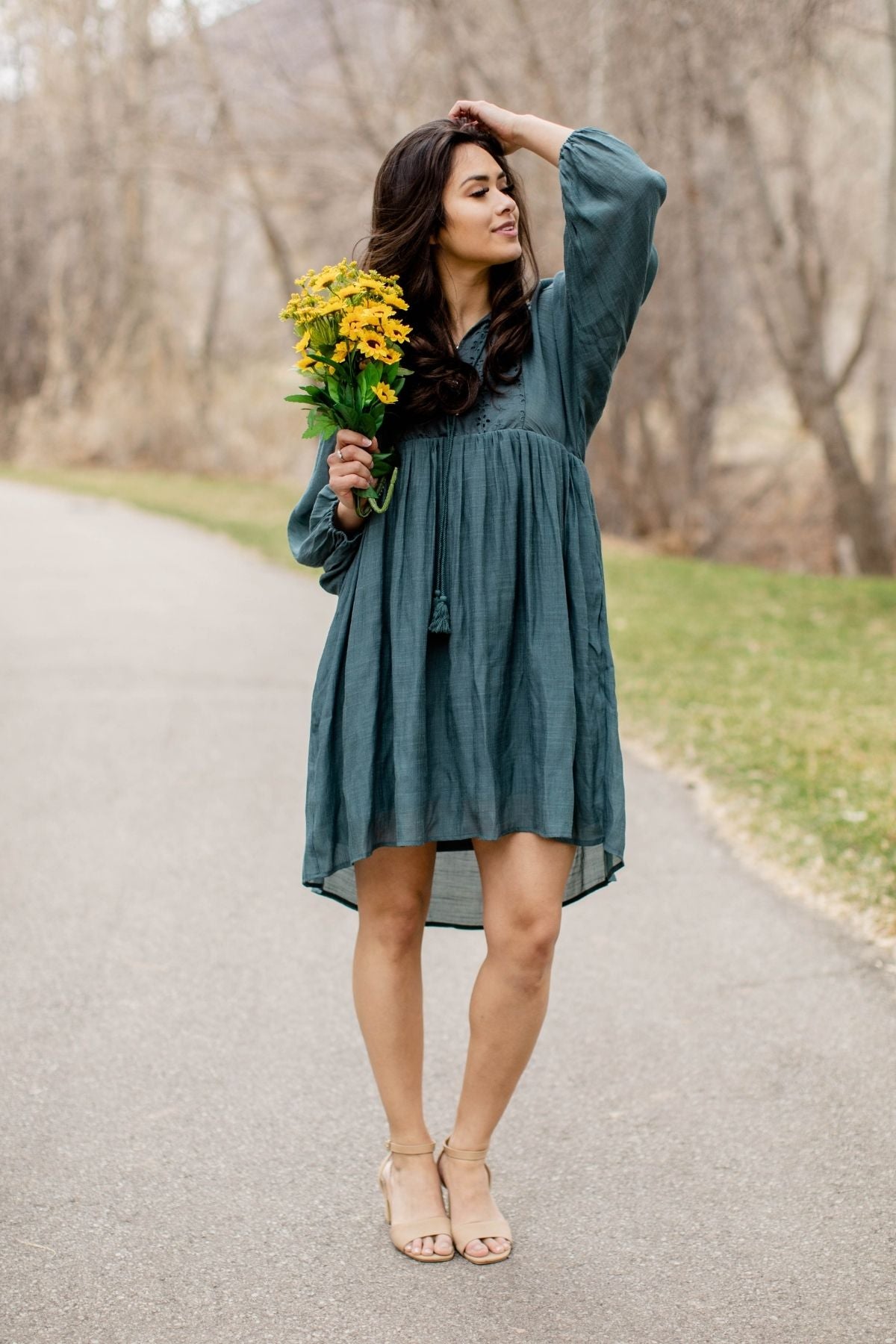 Find A Way Long Sleeve Mini Dress