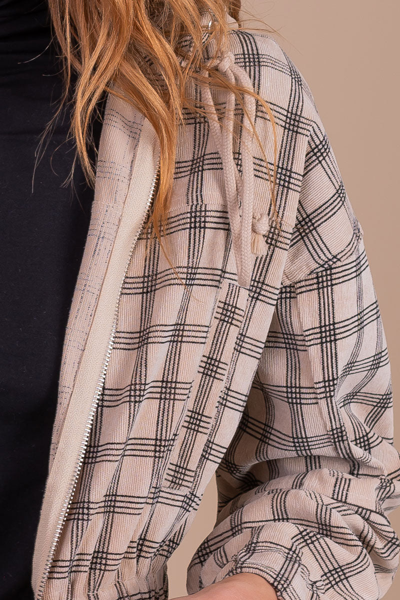 Caramel Latte Plaid Cropped Jacket