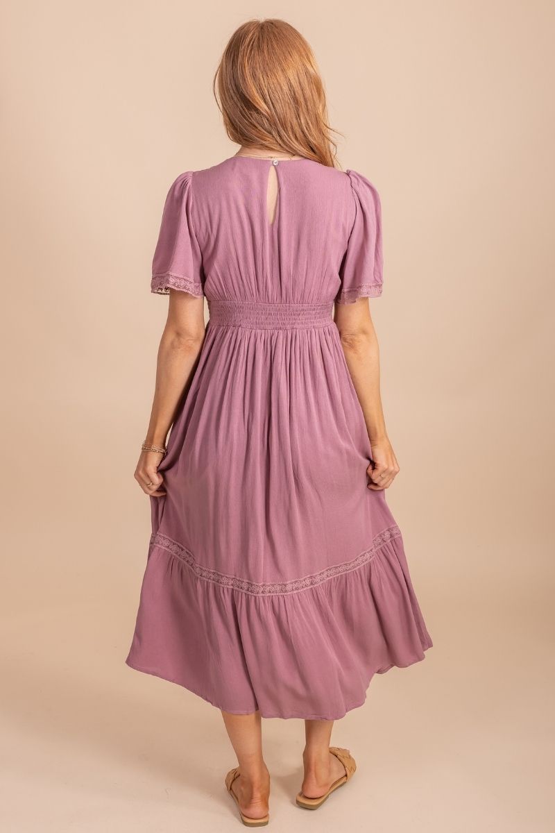 Every Moment Matters Midi Dress - Purple