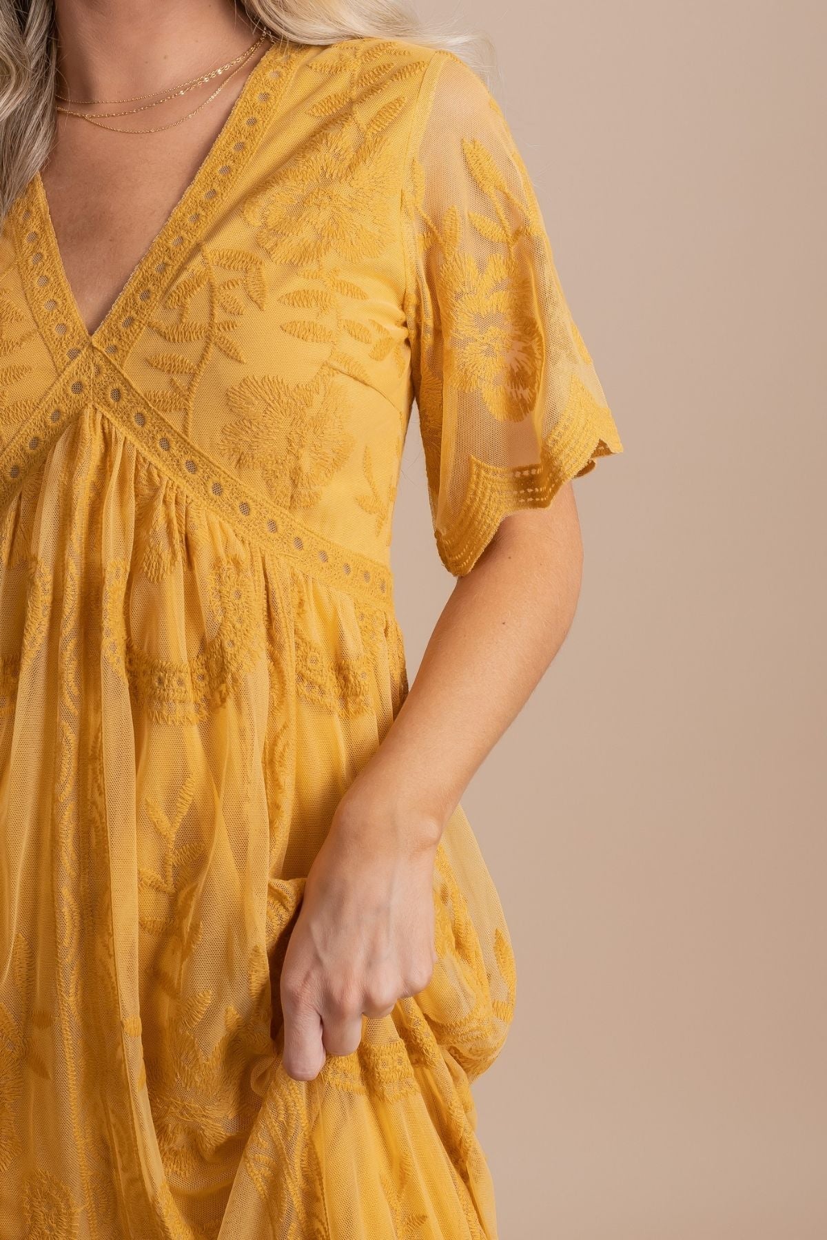 Simple Serenity Lace Maxi Dress