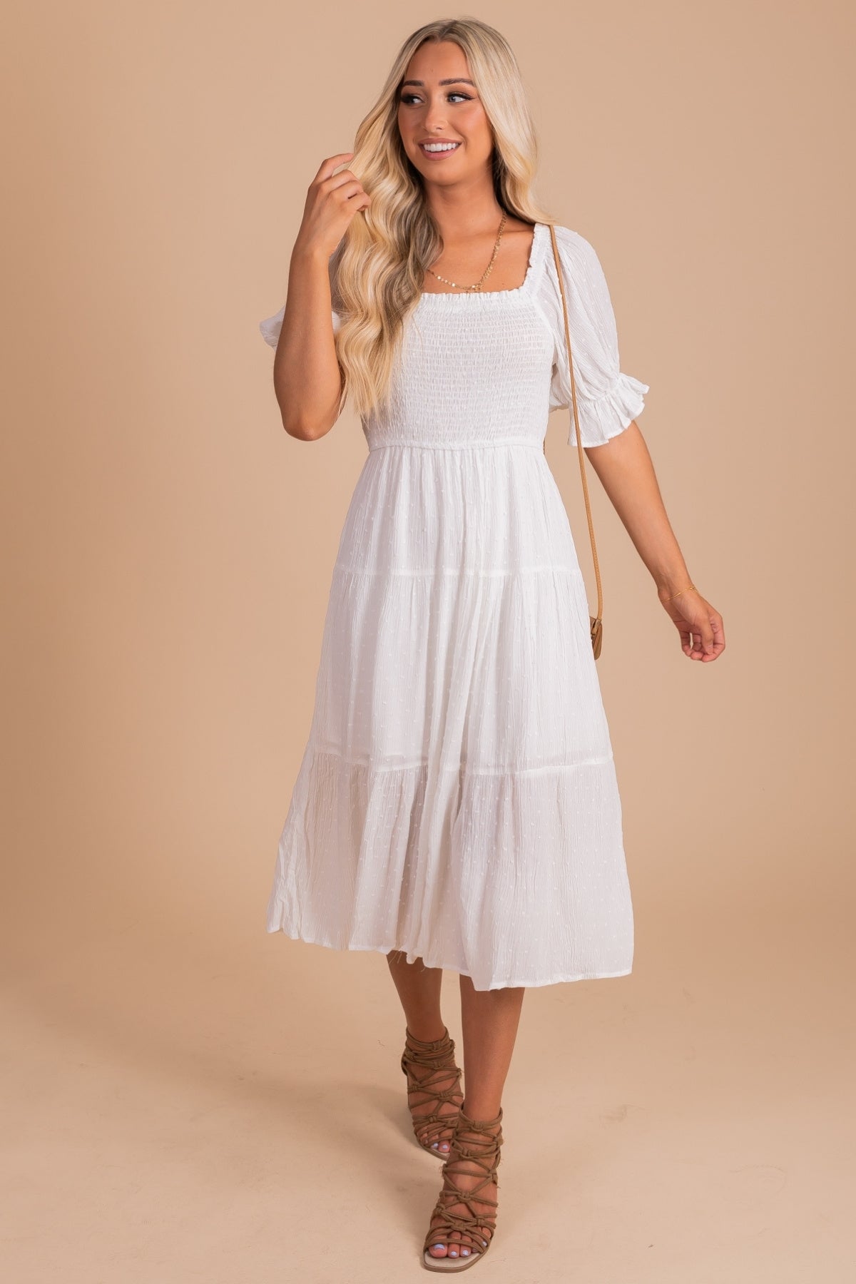 Come What May Midi Dress - White