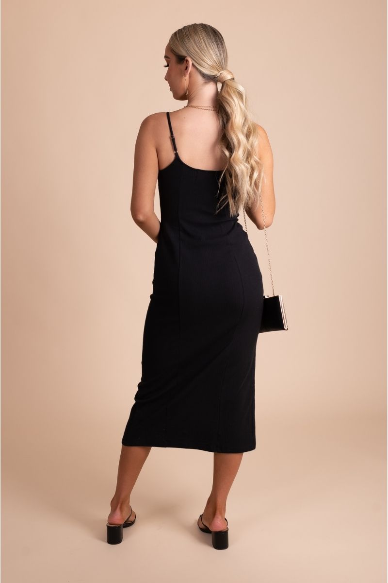 A Little Romance Button Front Midi Dress